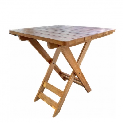 Mesa Madera Cuadrada Plegable 70x70 Barniz